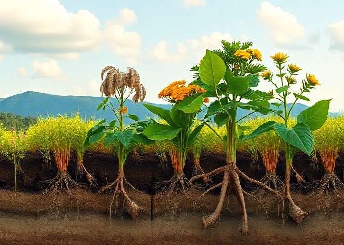 La selección de especies en agricultura sintrópica es un aspecto clave para el éxito del sistema. Las plantas se clasifican en pioneras, secundarias y de clímax, cada una con un papel específico en la restauración del ecosistema.